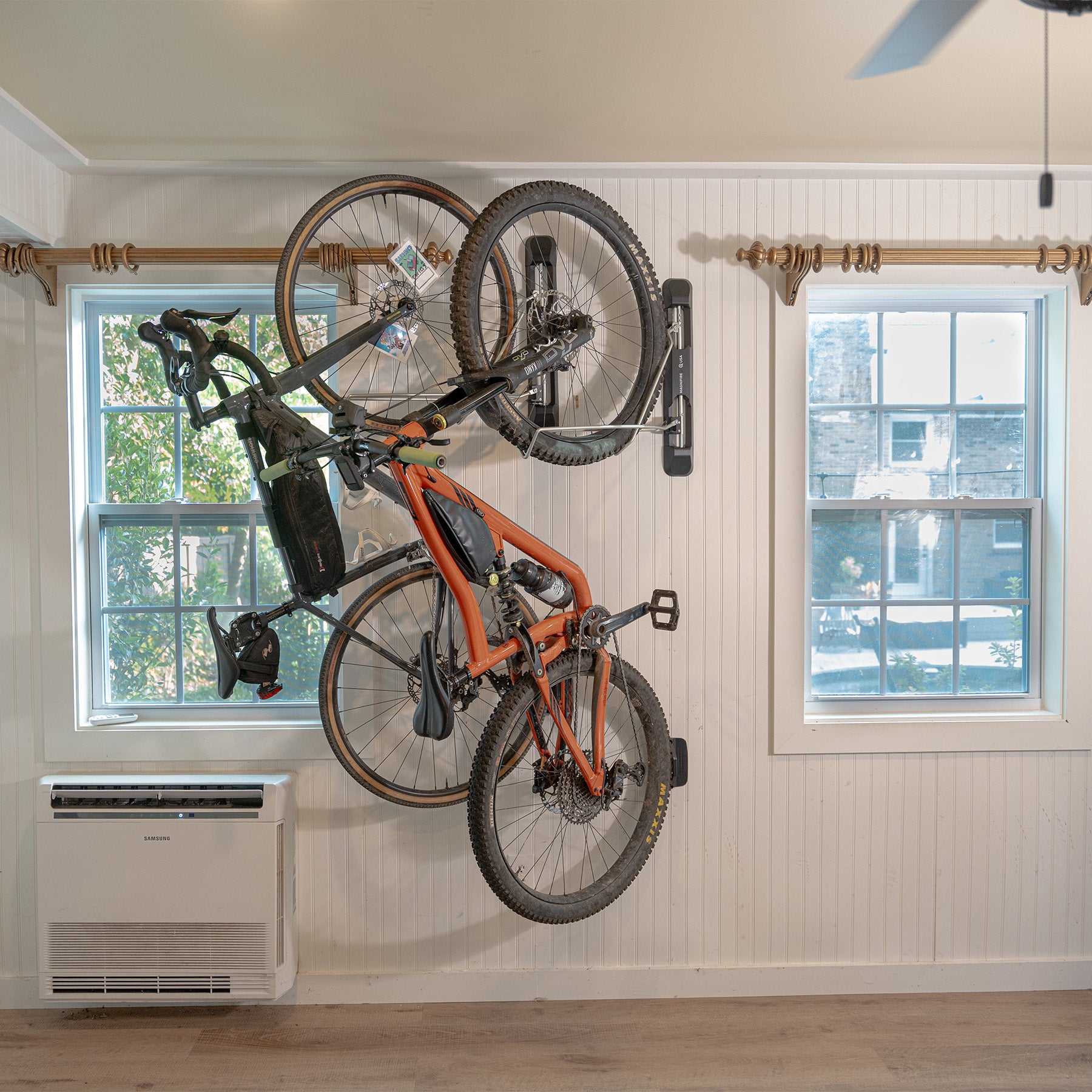 Wall Mounted Bike Rack - 2 Pack in living space